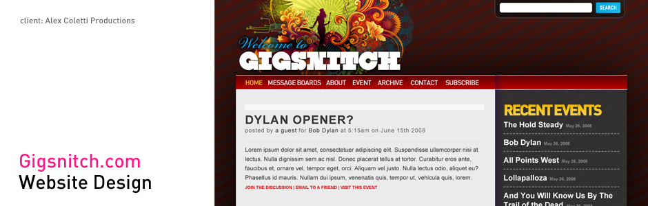 Gigsnitch.com Website Design
