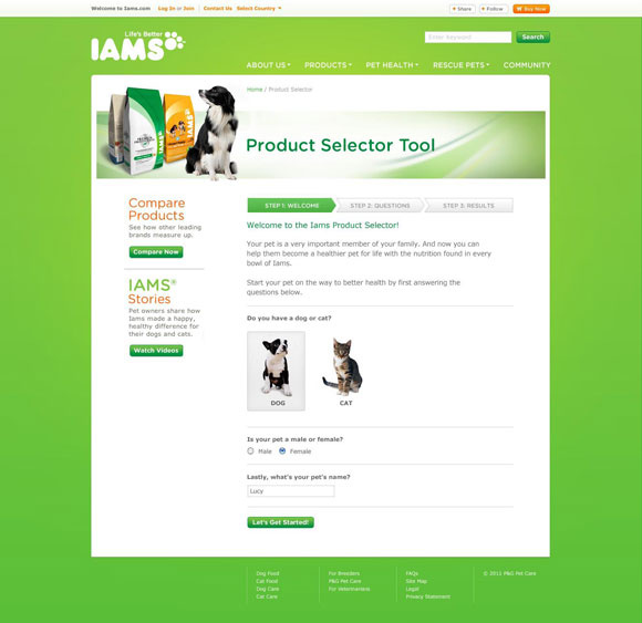 Iams Product Selector image 1
