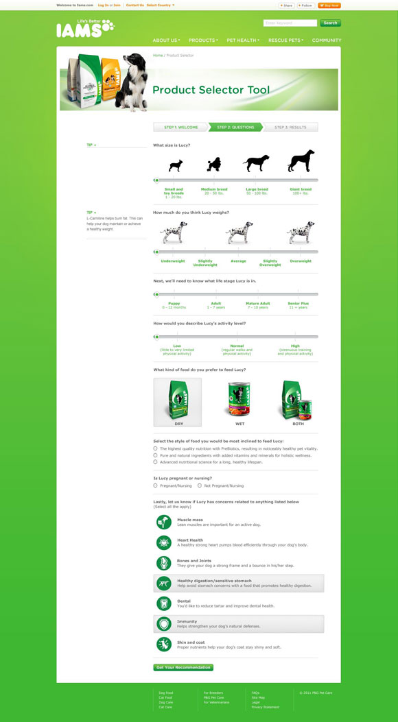 Iams Product Selector image 2