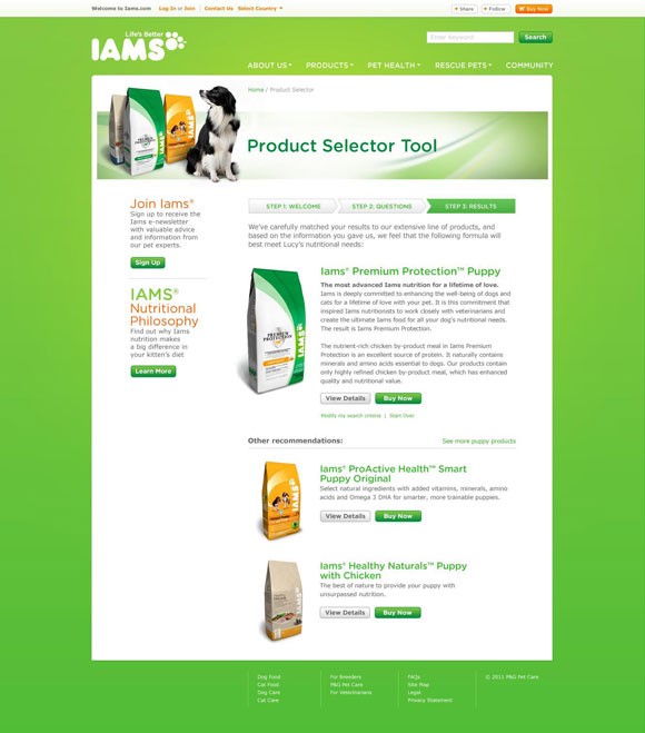 Iams Product Selector image 3